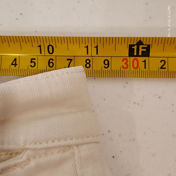 MOTHER The Dazzler Shift Jeans Women 25 Act Natural Made in USA Designer WHITE - Picture 8 of 12